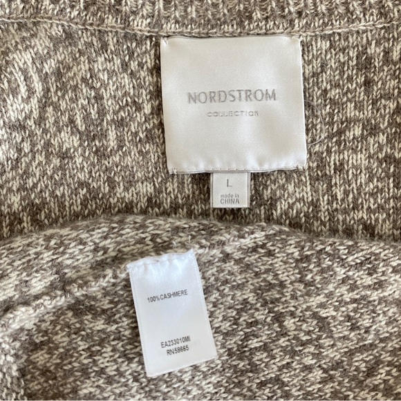 Nordstrom Tan cashmere Sweater with Textured Collar - Picture 7 of 11